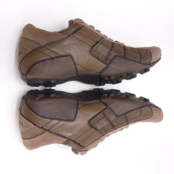 Diesel Auriga‎ Mens Size 7 Vintage Leather Square Toe Sneakers Brown Y2K